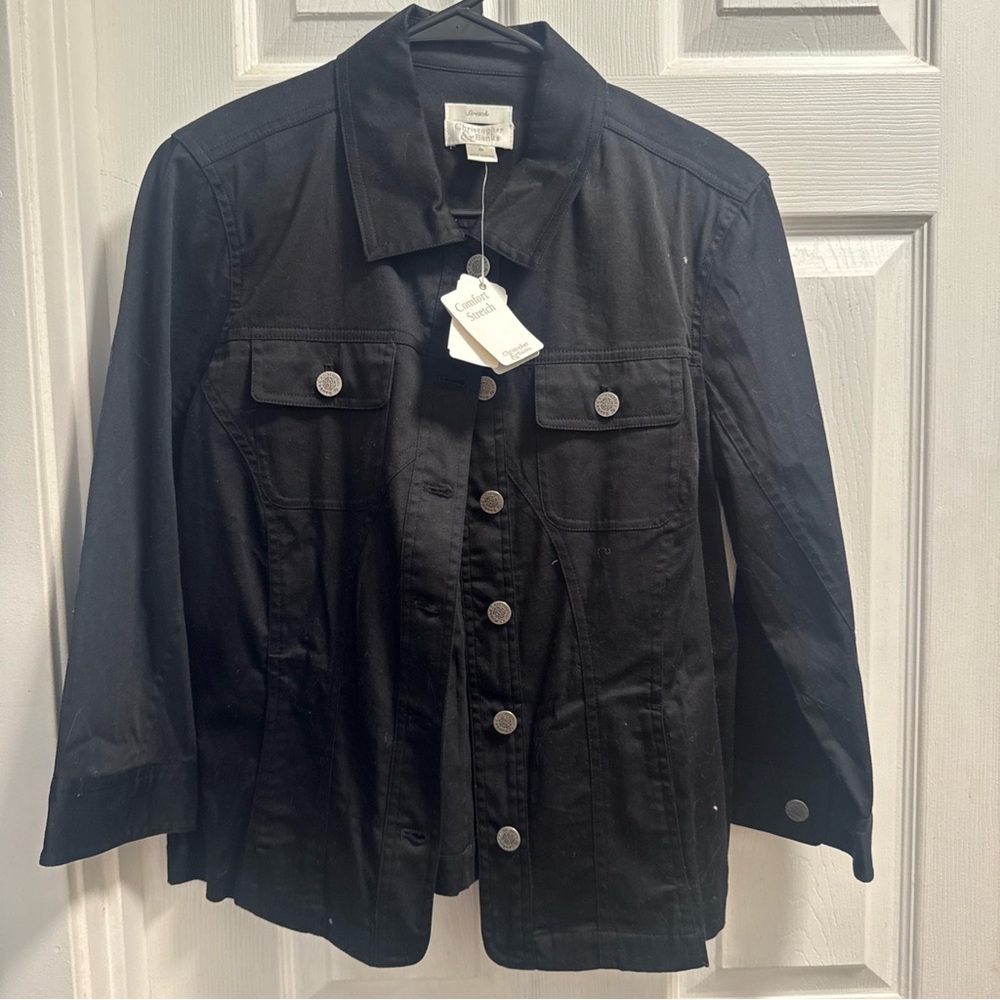 Christopher & Banks Women's Black Jean Jacket